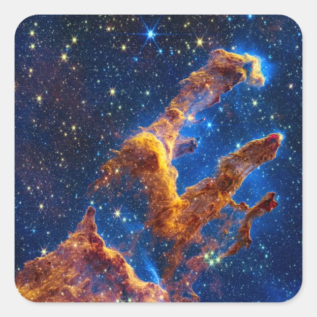Pillars of Creation - James Webb NIRCam Astronomy Square Sticker (Front)