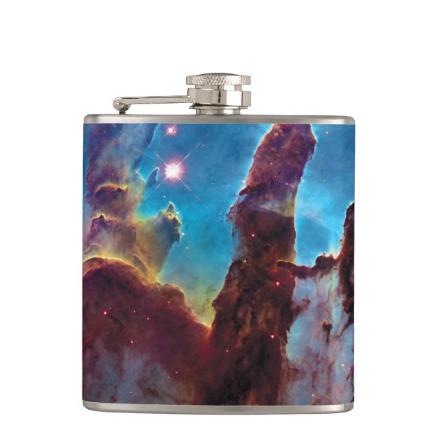 Pillars of Creation M16 Eagle Nebula Space Photo Hip Flask (Front)