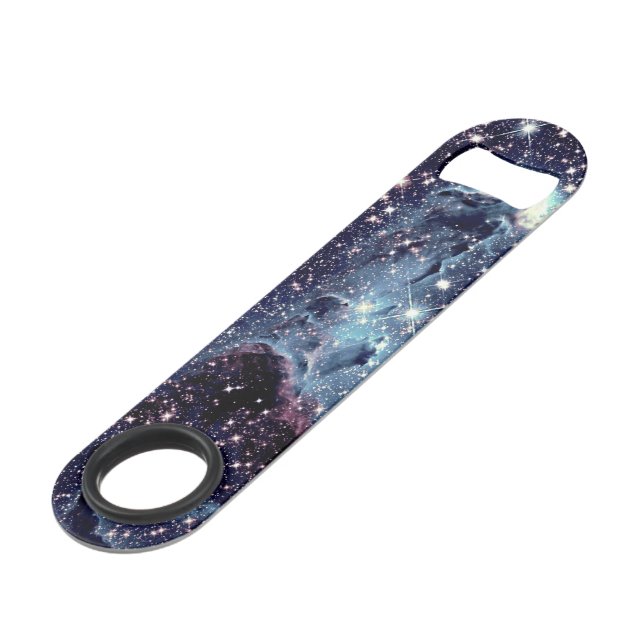 Pillars of Creation Nebula Blue Bottle Opener (Front Angled)