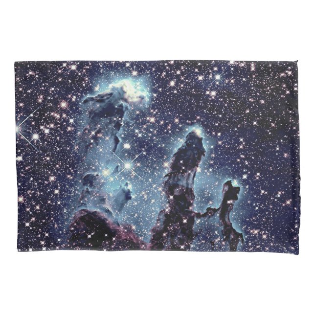 Pillars of Creation Nebula Blue Slate Pillowcase (Front)