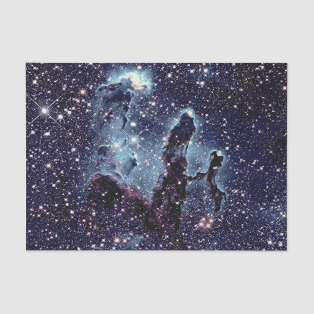 Pillars of Creation Nebula Blue Slate Tissue Paper (Front)