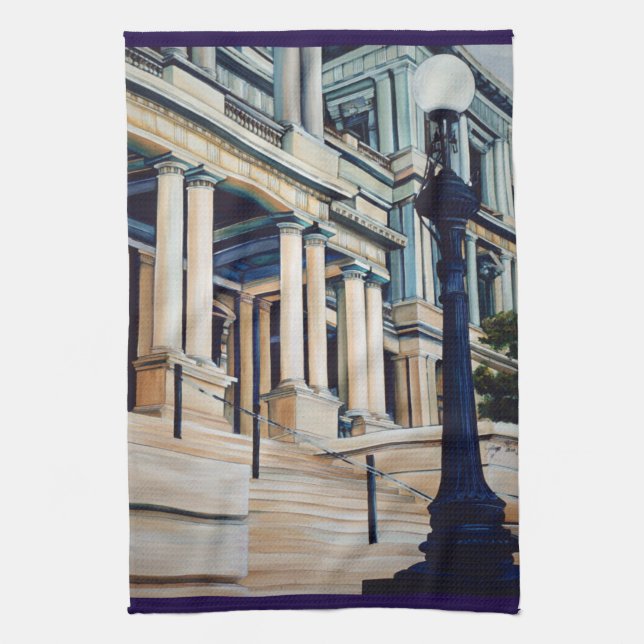 Pillars of Power, Washington, DC Tea Towel (Vertical)