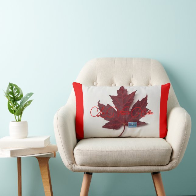 Pillow3-R&W(Maple Leaf-Bella-A)RFPMDesigns©️2024 Lumbar Cushion (Chair)