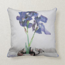 Pillow, 16x16 with "Purple Iris" by ALarsenArtist