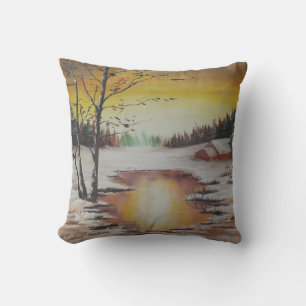 Pillow Ann Hayes Painting Winter Scene
