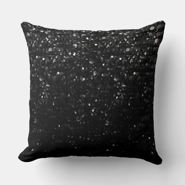 Pillow Black Crystal Bling Strass (Front)