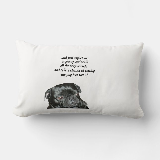 pillow black pug (Front)