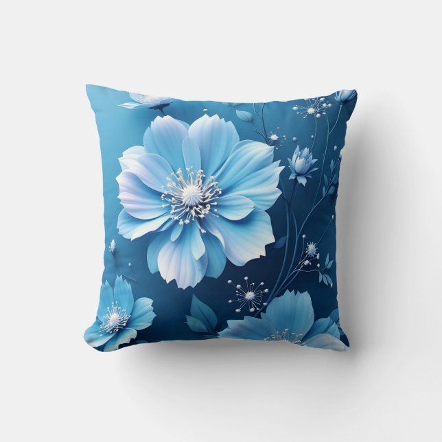 Pillow Blue flowers  (Front)