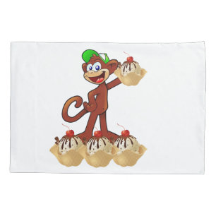 Pillow Case Banana Split Monkey