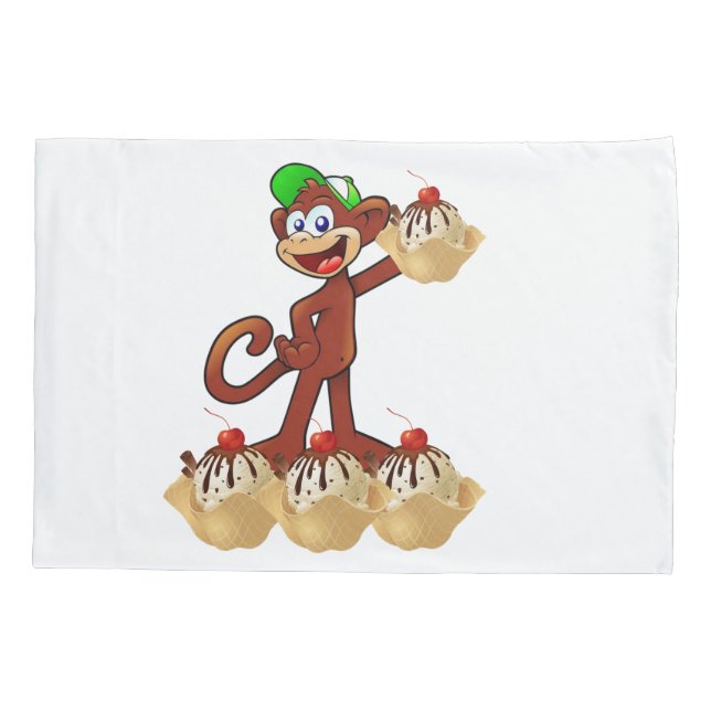 Pillow Case Banana Split Monkey  (Back)