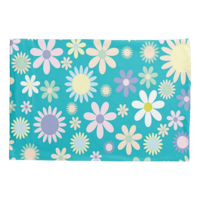 Pillow Case Blue Floral (Back)