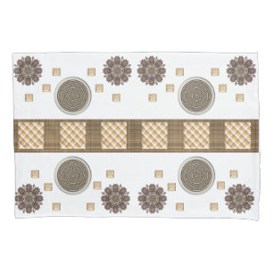 Pillow Case Brown Floral Squared