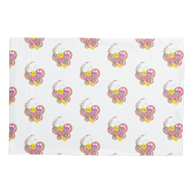 Pillow Case Butterfly Floral  (Back)