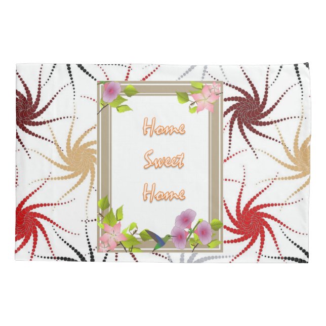 Pillow Case Colourful Colours Home Sweet Home (Back)