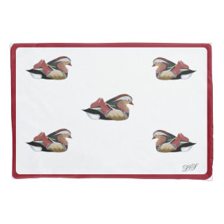 pillow case digital drawing Mandarin duck