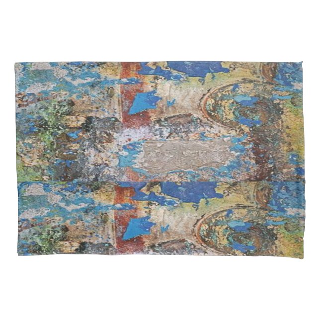 Pillow Case Floral Abstract Blue (Front)