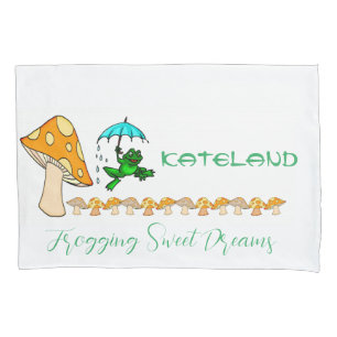 Pillow Case Frogging Sweet Dreams Mushroom