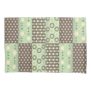 Pillow Case Green and Brown Circular