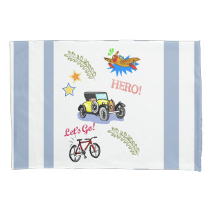 Pillow Case  Hero Bicycle Car Aeroplane 
