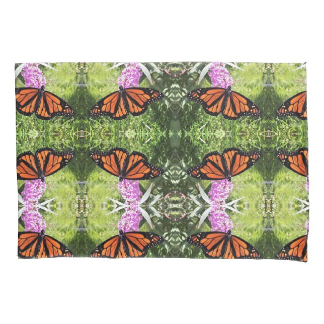 Pillow Case Monarchs on Butterfly Bush (Front)