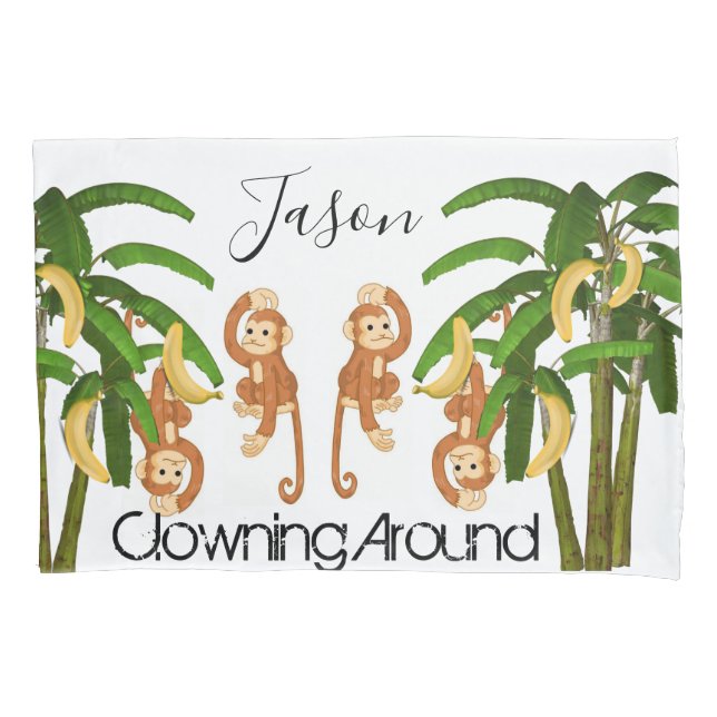 Pillow Case Monkeys Clowning Around (Front)