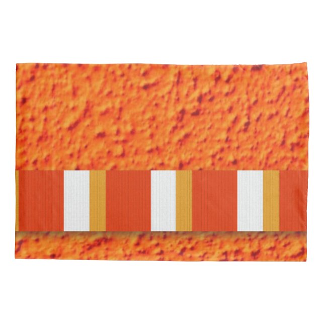 Pillow Case Orange and White Stripe (Back)