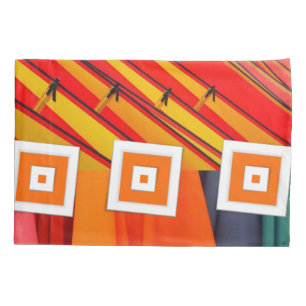 Pillow Case Orange Red Yellow Abstract