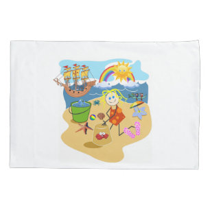 Pillow Case Rainbow Sun Beach Sand 