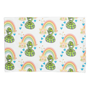 Pillow Case Snake Rainbow