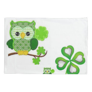 Pillow Case St. Patrick's Day Owl