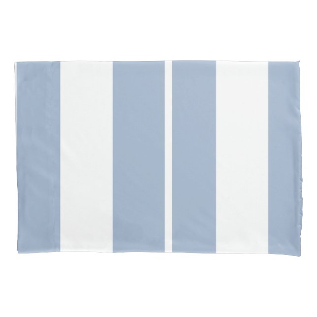 Pillow Case Stripe Square White and Blue (Front)