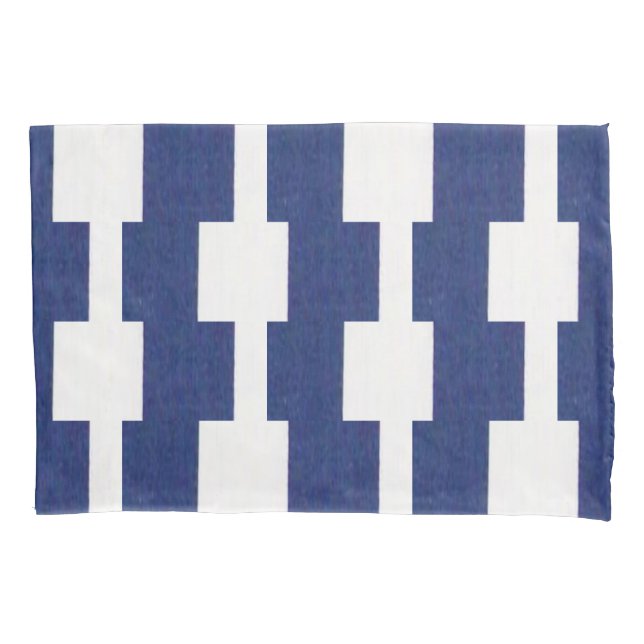 Pillow Case Stripe White and Blue (Front)