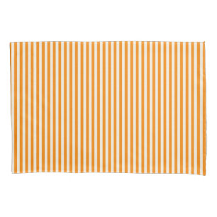 Pillow Case Stripe White and Orange