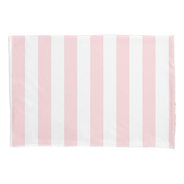 Pillow Case Stripe White and Pink  (Front)