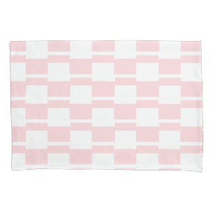 Pillow Case Stripe White and Pink Square