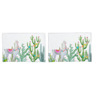 Pillow Cases Boho Llama Bohemian Cacti Desert Flow