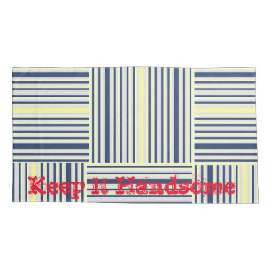 Pillow Cases Keep it Handsome Yellow Blue Stripe