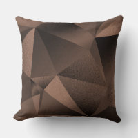 Pillow Copper Faceted Geometric Diamond Throw
