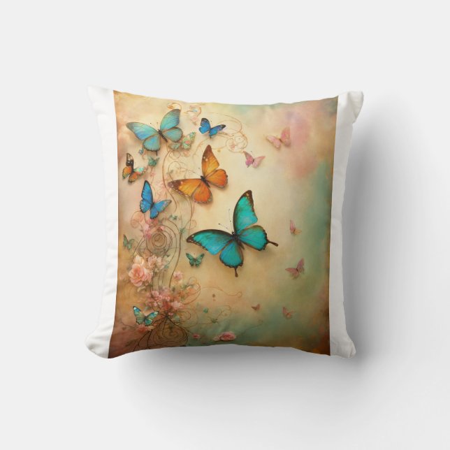 Pillow Cover with image butterfly  (Front)