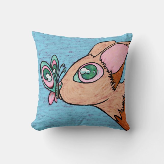 Pillow, Curious Butterfly Friend Cushion (Front)