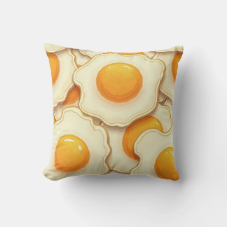 Pillow cushion with fried egg pattern