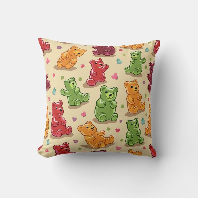  Pillow cushion with gummy bear pattern (Front)
