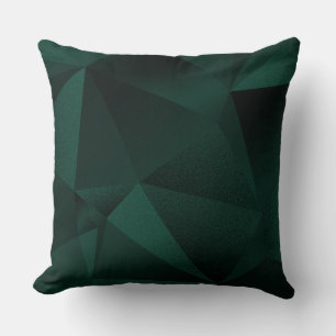 Pillow Emerald Faceted Geometric Diamond Throw
