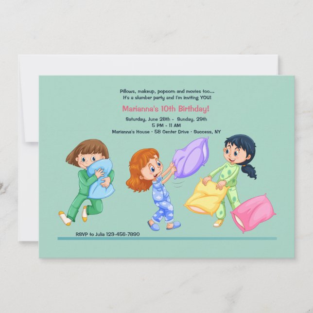 Pillow Fight Invitation (Front)