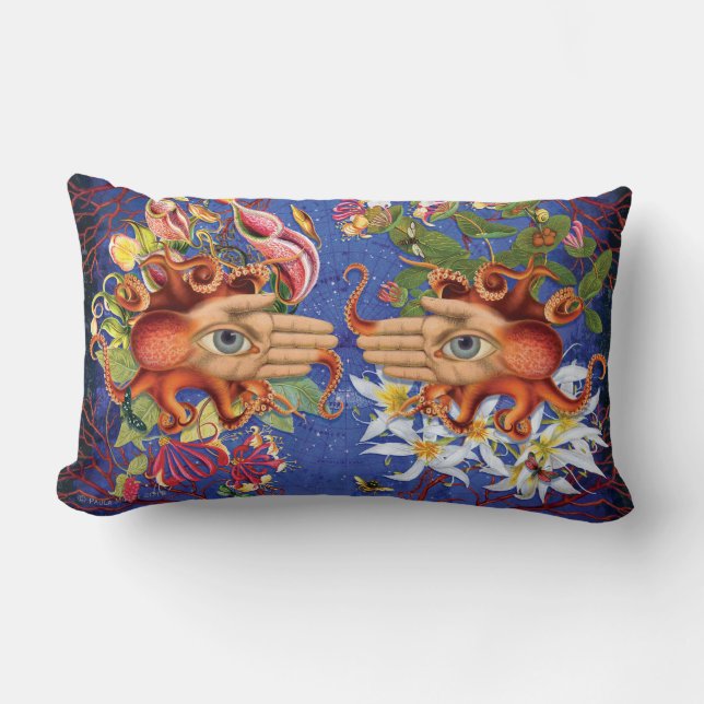 pillow Floral Fantasy Octopi (Front)