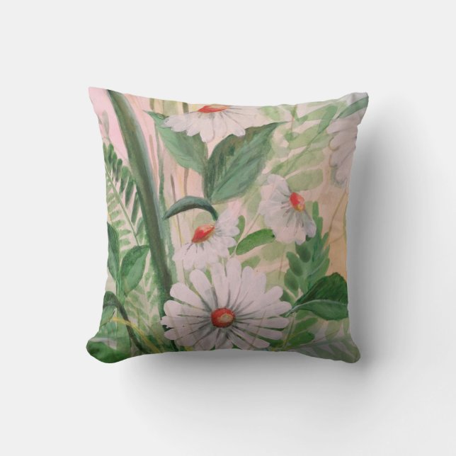 Pillow Flowers  - Polyester Throw Pillow (Front)