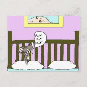 * Pillow Fluffer * With Bootsie The Cat Postcard