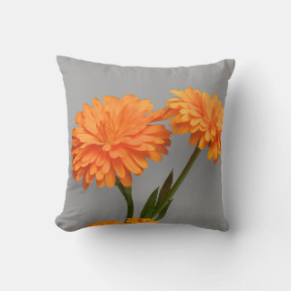 Pillow for orang colour flowers design