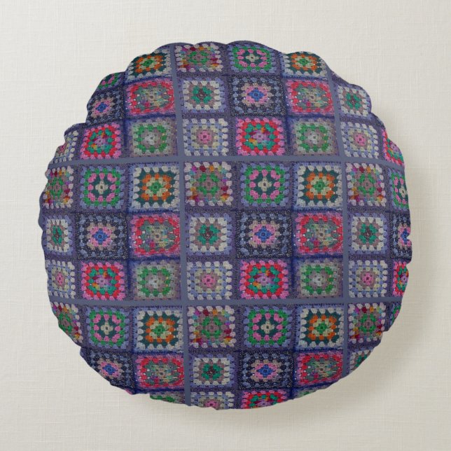 Pillow - Granny Square Crochet Pattern (Front)