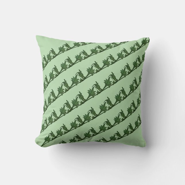 Pillow - Green Angle Iron Leaves (Front)